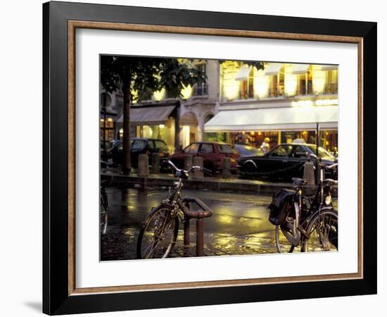 Evening Street Scene with Bicycles, Paris, France-Michele Molinari-Framed Photographic Print