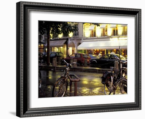 Evening Street Scene with Bicycles, Paris, France-Michele Molinari-Framed Photographic Print