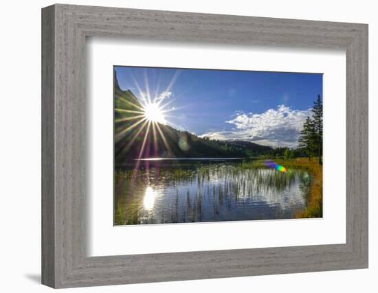 Evening Sun and Back Light About the Ferchensee at Mittenwald, Wetterstein Range, Upper Bavaria-Rolf Roeckl-Framed Photographic Print