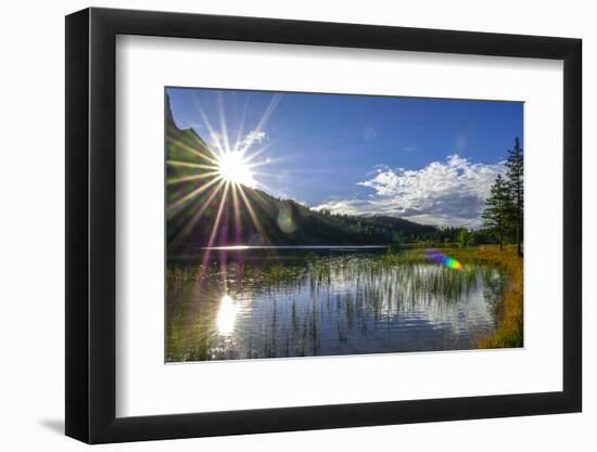 Evening Sun and Back Light About the Ferchensee at Mittenwald, Wetterstein Range, Upper Bavaria-Rolf Roeckl-Framed Photographic Print