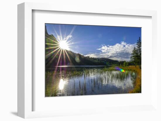 Evening Sun and Back Light About the Ferchensee at Mittenwald, Wetterstein Range, Upper Bavaria-Rolf Roeckl-Framed Photographic Print