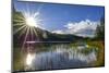 Evening Sun and Back Light About the Ferchensee at Mittenwald, Wetterstein Range, Upper Bavaria-Rolf Roeckl-Mounted Photographic Print