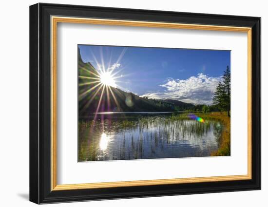 Evening Sun and Back Light About the Ferchensee at Mittenwald, Wetterstein Range, Upper Bavaria-Rolf Roeckl-Framed Photographic Print