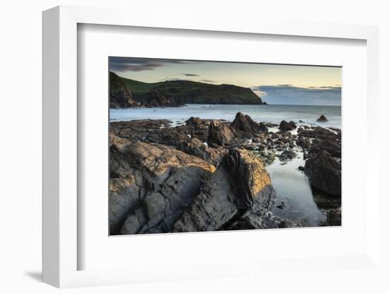 Evening sunlight on the rocky shores of Hope Cove, Devon, England, United Kingdom, Europe-Adam Burton-Framed Photographic Print