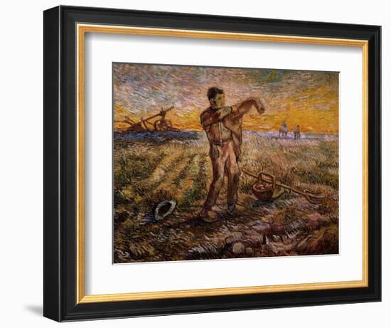 Evening, The End of the Day-Vincent van Gogh-Framed Giclee Print