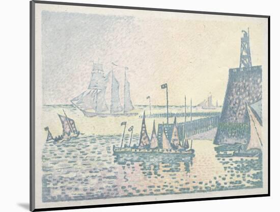 Evening, the Jetty at Vlissingen, 1898 (Lithograph)-Paul Signac-Mounted Giclee Print