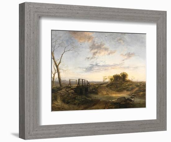 Evening, the West Still Glimmers with the Streaks of Day, 1850 (Oil on Canvas)-Thomas Creswick-Framed Giclee Print