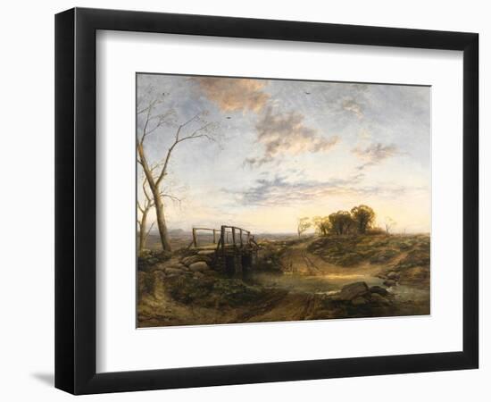 Evening, the West Still Glimmers with the Streaks of Day, 1850 (Oil on Canvas)-Thomas Creswick-Framed Giclee Print