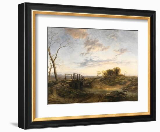 Evening, the West Still Glimmers with the Streaks of Day, 1850 (Oil on Canvas)-Thomas Creswick-Framed Giclee Print