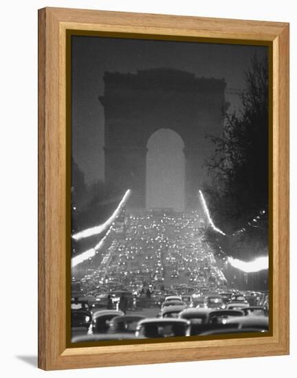 Evening Traffic on the Champs Elysees-Ralph Crane-Framed Premier Image Canvas