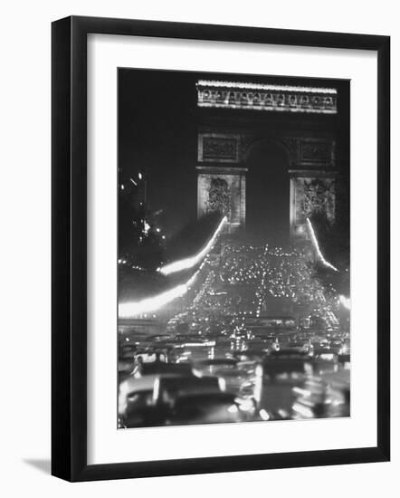 Evening Traffic on the Champs-Elysees-Ralph Crane-Framed Photographic Print