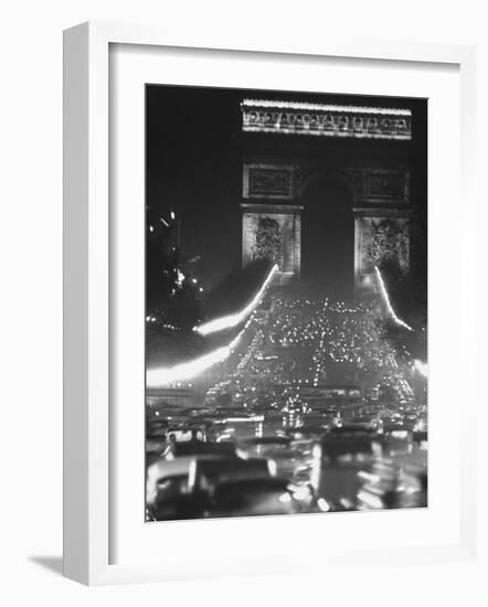 Evening Traffic on the Champs-Elysees-Ralph Crane-Framed Photographic Print