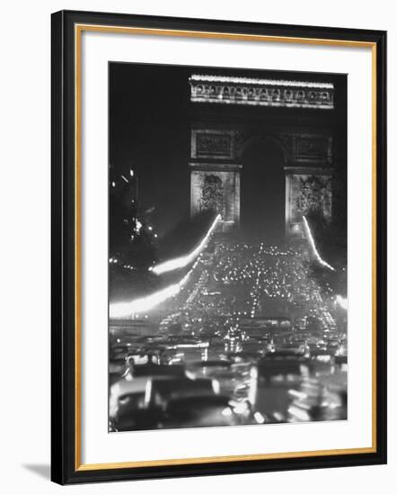 Evening Traffic on the Champs-Elysees-Ralph Crane-Framed Photographic Print
