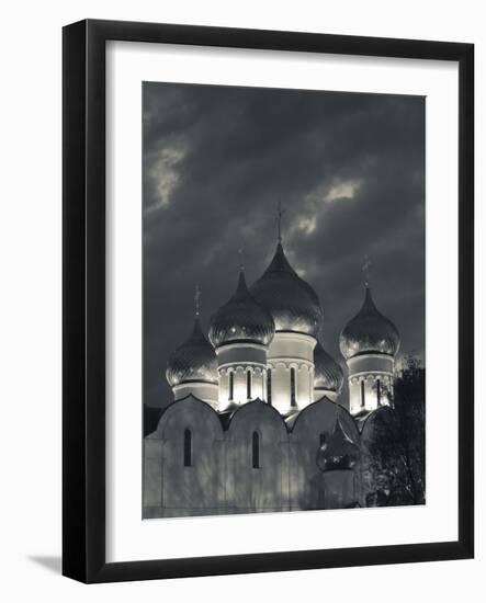 Evening, Uspenski Cathedral, Yaroslavl, Golden Ring, Yaroslavl Oblast, Russia-Walter Bibikow-Framed Photographic Print