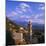 Evening View Across Rooftops and Church Tower to Mountains, Lumio, Near Calvi, Corsica, France-Ruth Tomlinson-Mounted Photographic Print