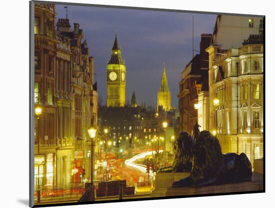 Evening View from Trafalgar Square Down Whitehall with Big Ben in the Background, London, England-Roy Rainford-Mounted Photographic Print