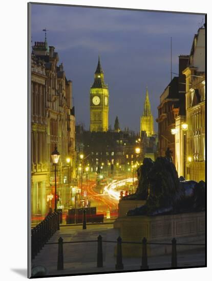 Evening View from Trafalgar Square Down Whitehall with Big Ben in the Background, London, England-Roy Rainford-Mounted Photographic Print