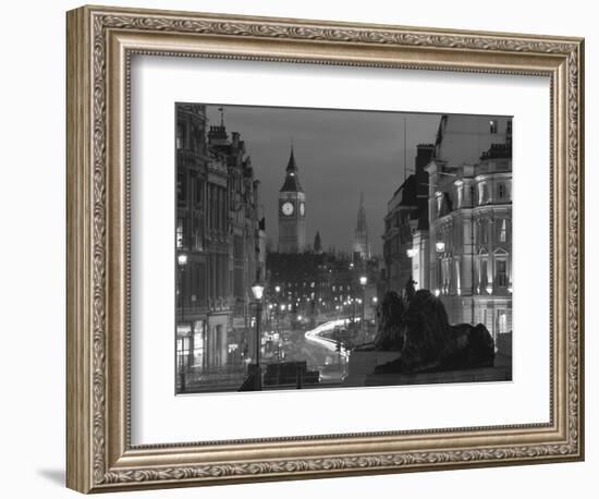 Evening View from Trafalgar Square Down Whitehall with Big Ben in the Background, London, England-Roy Rainford-Framed Photographic Print