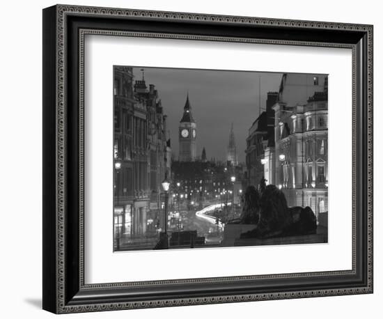 Evening View from Trafalgar Square Down Whitehall with Big Ben in the Background, London, England-Roy Rainford-Framed Photographic Print