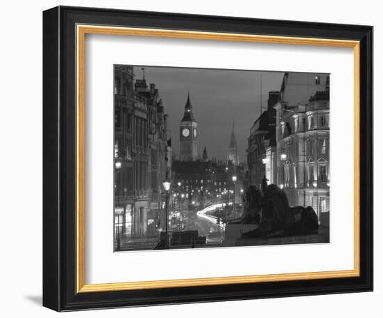 Evening View from Trafalgar Square Down Whitehall with Big Ben in the Background, London, England-Roy Rainford-Framed Photographic Print