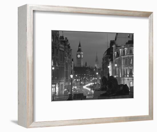 Evening View from Trafalgar Square Down Whitehall with Big Ben in the Background, London, England-Roy Rainford-Framed Photographic Print