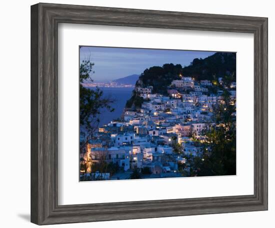 Evening View of Capri Town from Via Castello, Bay of Naples, Campania, Italy-Walter Bibikow-Framed Photographic Print