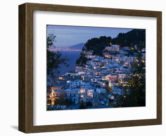 Evening View of Capri Town from Via Castello, Bay of Naples, Campania, Italy-Walter Bibikow-Framed Photographic Print