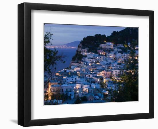 Evening View of Capri Town from Via Castello, Bay of Naples, Campania, Italy-Walter Bibikow-Framed Photographic Print