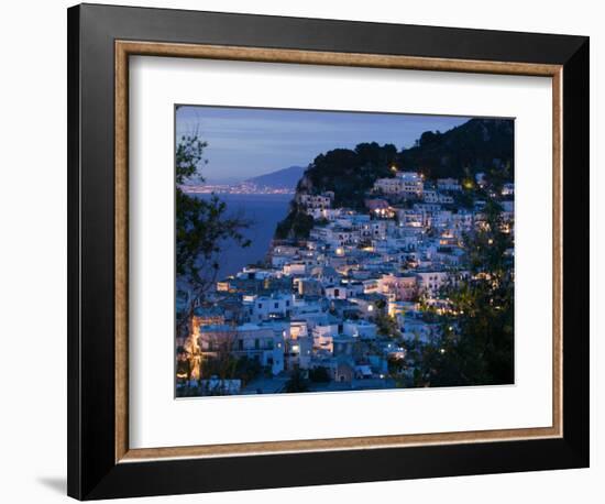 Evening View of Capri Town from Via Castello, Bay of Naples, Campania, Italy-Walter Bibikow-Framed Photographic Print