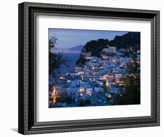 Evening View of Capri Town from Via Castello, Bay of Naples, Campania, Italy-Walter Bibikow-Framed Photographic Print