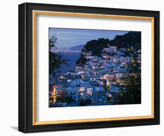 Evening View of Capri Town from Via Castello, Bay of Naples, Campania, Italy-Walter Bibikow-Framed Photographic Print