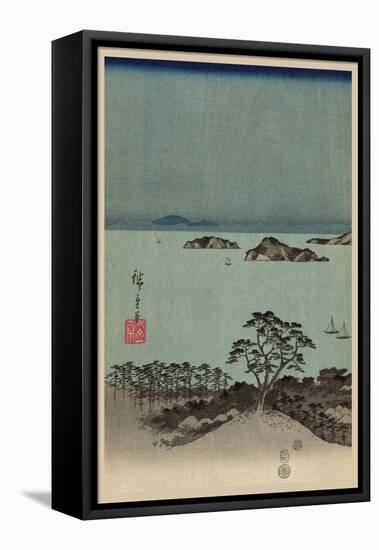 Evening View of Eight Famous Sites at Kanazawa in Musashi Province (Uyokanazawa Hassshoyakei) No.1-Ando Hiroshige-Framed Stretched Canvas