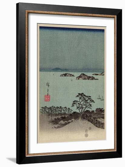 Evening View of Eight Famous Sites at Kanazawa in Musashi Province (Uyokanazawa Hassshoyakei) No.1-Ando Hiroshige-Framed Premium Giclee Print
