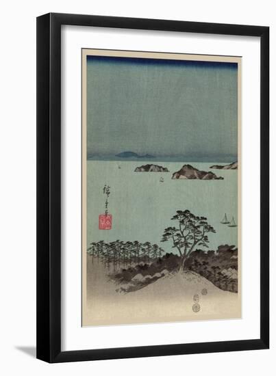 Evening View of Eight Famous Sites at Kanazawa in Musashi Province (Uyokanazawa Hassshoyakei) No.1-Ando Hiroshige-Framed Premium Giclee Print