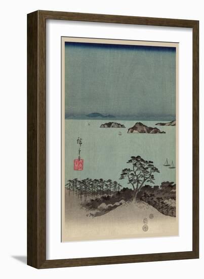 Evening View of Eight Famous Sites at Kanazawa in Musashi Province (Uyokanazawa Hassshoyakei) No.1-Ando Hiroshige-Framed Art Print