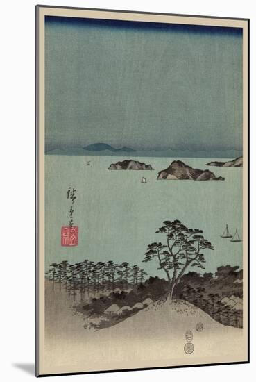 Evening View of Eight Famous Sites at Kanazawa in Musashi Province (Uyokanazawa Hassshoyakei) No.1-Ando Hiroshige-Mounted Art Print