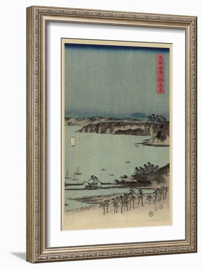 Evening View of Eight Famous Sites at Kanazawa in Musashi Province (Uyokanazawa Hassshoyakei) No.1-Ando Hiroshige-Framed Art Print