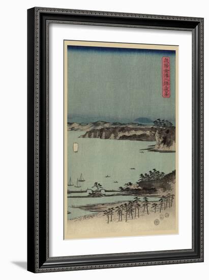 Evening View of Eight Famous Sites at Kanazawa in Musashi Province (Uyokanazawa Hassshoyakei) No.1-Ando Hiroshige-Framed Art Print