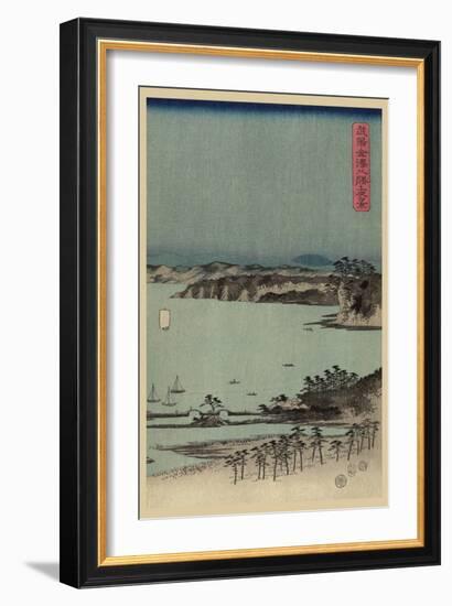 Evening View of Eight Famous Sites at Kanazawa in Musashi Province (Uyokanazawa Hassshoyakei) No.1-Ando Hiroshige-Framed Art Print