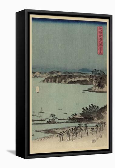 Evening View of Eight Famous Sites at Kanazawa in Musashi Province (Uyokanazawa Hassshoyakei) No.1-Ando Hiroshige-Framed Stretched Canvas
