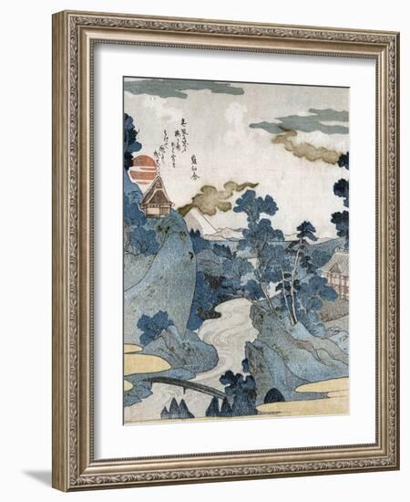 Evening View of Fuji, Japanese Wood-Cut Print-Lantern Press-Framed Art Print