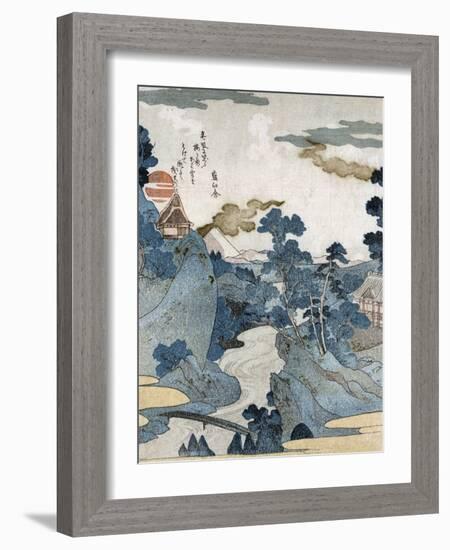 Evening View of Fuji, Japanese Wood-Cut Print-Lantern Press-Framed Art Print