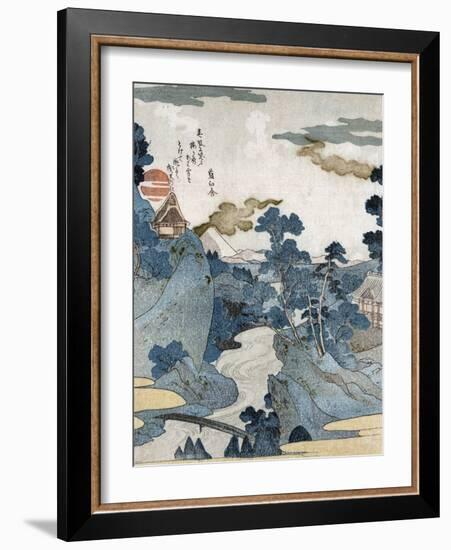 Evening View of Fuji, Japanese Wood-Cut Print-Lantern Press-Framed Art Print