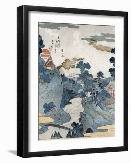 Evening View of Fuji, Japanese Wood-Cut Print-Lantern Press-Framed Art Print