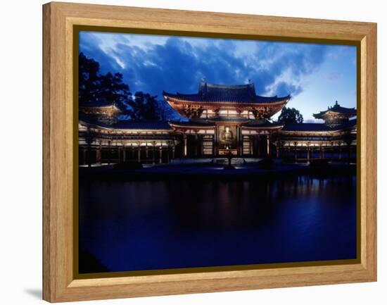 Evening View of Houou-Do Pavillion of Byodo-In Temple, Uji, Kyoto, Japan-null-Framed Premier Image Canvas