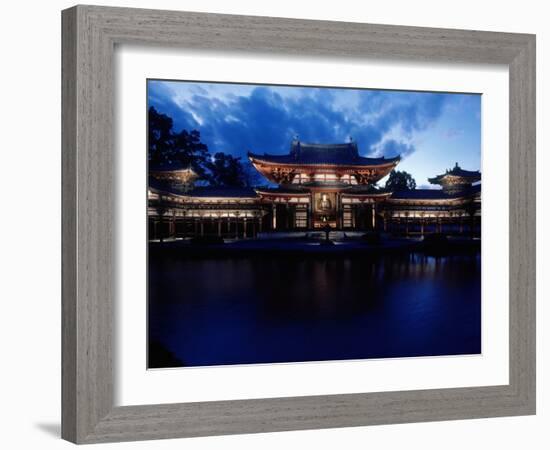 Evening View of Houou-Do Pavillion of Byodo-In Temple, Uji, Kyoto, Japan-null-Framed Photographic Print