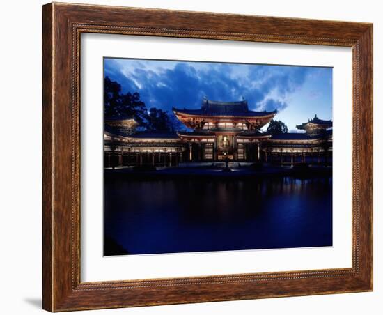 Evening View of Houou-Do Pavillion of Byodo-In Temple, Uji, Kyoto, Japan-null-Framed Photographic Print