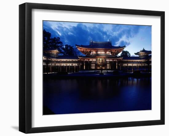 Evening View of Houou-Do Pavillion of Byodo-In Temple, Uji, Kyoto, Japan-null-Framed Photographic Print