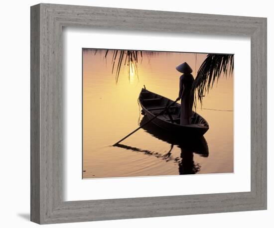 Evening View of Mekong River, Mekong Delta, Vietnam-Keren Su-Framed Photographic Print