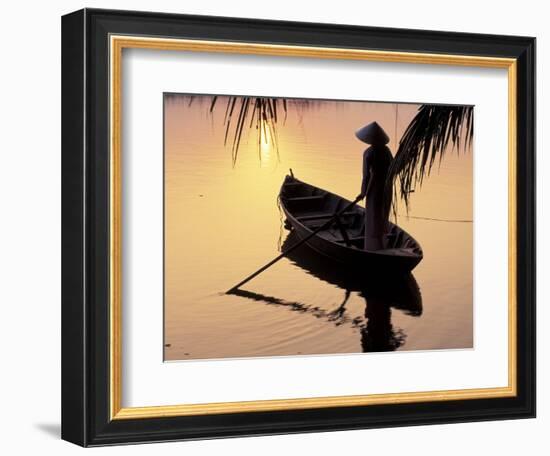 Evening View of Mekong River, Mekong Delta, Vietnam-Keren Su-Framed Photographic Print